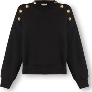 Alexander McQueen, Sweatshirts & Hoodies, Dames, Zwart, 2Xs, Katoen, Katoenen sweatshirt