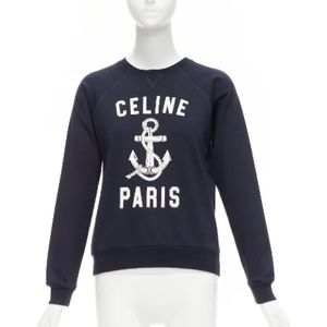 Celine Vintage, Pre-owned, Dames, Blauw, S, Katoen, Pre-owned Cotton tops