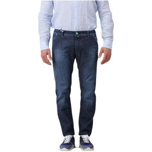 Jacob Cohën, Jeans, Heren, Blauw, W35, Denim, Regular Slim Fit Jeans