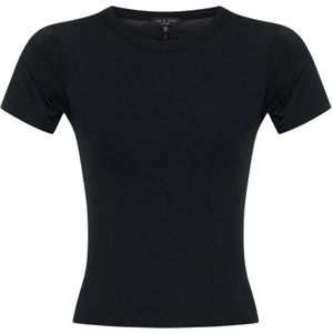Rag & Bone, Tops, Dames, Zwart, L, ‘Luca Baby’ T-shirt