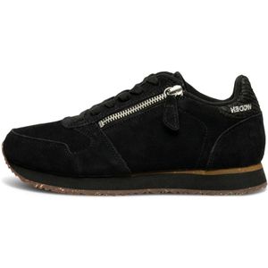 Woden, Suede Rits Sneakers Zwart, Dames, Maat:37 EU