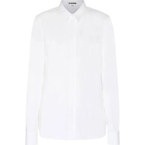 Jil Sander, Blouses & Shirts, Dames, Wit, S, Witte Licht Natuurlijke Overhemden