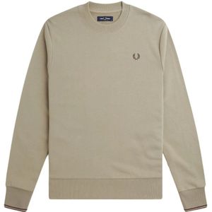 Fred Perry, Sweatshirts & Hoodies, Heren, Beige, L, Logo Crewneck Sweatshirt in Beige