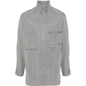 Y-3, Overhemden, Heren, Grijs, L, Grijze Overshirt Casual Mode Stijl