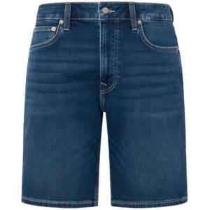 Pepe Jeans, Korte broeken, Heren, Blauw, W36, Denim, Relaxte Bermuda Shorts
