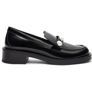 Stuart Weitzman, Gedurfde Parel Loafer Zwart, Dames, Maat:41 EU