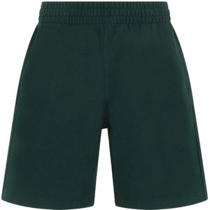 Burberry, Korte broeken, Heren, Groen, L, Katoen, Groene Katoenen Shorts Elastische Taille