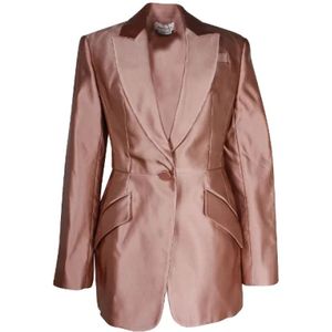 Alexander McQueen Pre-owned, Pre-owned Silk outerwear Roze, Dames, Maat:M