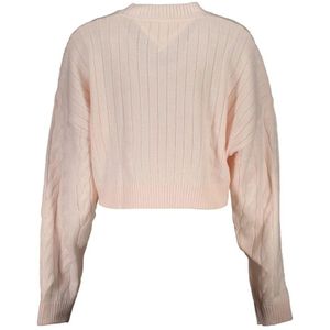 Tommy Hilfiger, Truien, Dames, Roze, XL, Polyester, Geborduurde Crew Neck Sweater - Roze