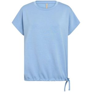 Soyaconcept, Tops, Dames, Blauw, L, Polyester, Casual Shirt met Ronde Hals en Stoer Detail