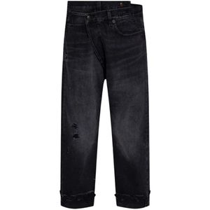 R13, Oversized jeans Grijs, Dames, Maat:W27