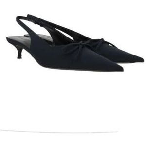 Balenciaga, Schoenen, Dames, Zwart, 40 EU, Spandex, Zwarte hiel Slingback met strik