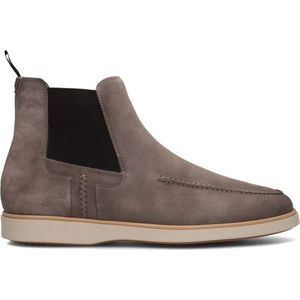 Magnanni, Schoenen, Heren, Bruin, 42 EU, Suède, Grijze Suède Chelsea Boots met Spiegelnaad