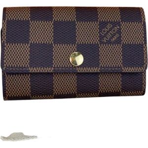 Louis Vuitton, Damier Ebene Gecoate Canvas Sleutelhouder Bruin, Dames, Maat:ONE Size