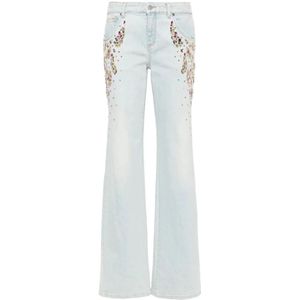 Blumarine, Dusk Blue Normale Jeans Blauw, Dames, Maat:M