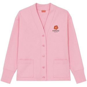 Kenzo, Truien, Dames, Roze, L, Roze Cardigan Cardigan