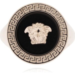 Versace, Messing ring Grijs, Heren, Maat:60 MM