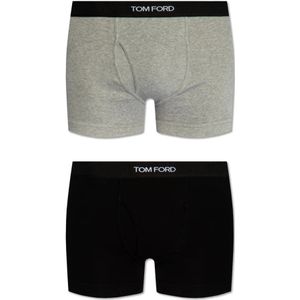 Tom Ford, Merkboxers twee-pack Grijs, Heren, Maat:XS