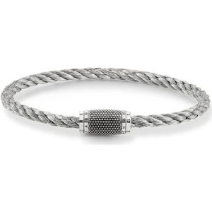 Thomas Sabo, Gevlochten Armband met Magneetsluiting Grijs, Heren, Maat:ONE Size