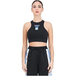 Adidas Originals, Zwarte Cropped Top Adibreak Zwart, Dames, Maat:S