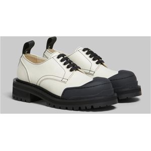 Marni, Schoenen, Dames, Wit, 40 EU, Leren dada leger derby schoen