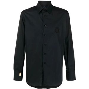 Billionaire, Overhemden, Heren, Zwart, 2Xl, Katoen, Zwart Casual Shirt met Lange Mouwen