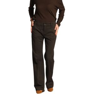 Mason's, Broeken, Dames, Bruin, S, Katoen, Rechte Dames Chino Broek in Gabardine