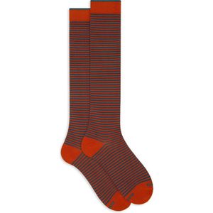 Gallo, Ondergoed, Heren, Veelkleurig, M, Katoen, Italiaanse lange sokken met Windsor-strepen