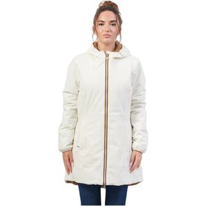 K-Way, Jassen, Dames, Wit, S, Polyester, Omkeerbare Waterdichte Windbreaker Jas