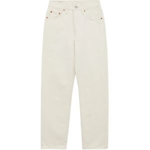 Levi's, Hoge Taille Jeans in effen kleur denim Beige, Dames, Maat:W24