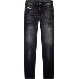 Diesel, Jeans, Heren, Zwart, W29 L32, Katoen, Punk Rock Slim-Fit Zwarte Jeans