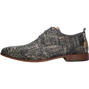 Rehab, Schoenen, Heren, Veelkleurig, 47 EU, Leer, Heren Stijlvolle Snakeprint Leren Schoenen