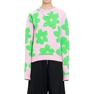 Jil Sander, Bloemen Grafische Wollen Trui Veelkleurig, Dames, Maat:S