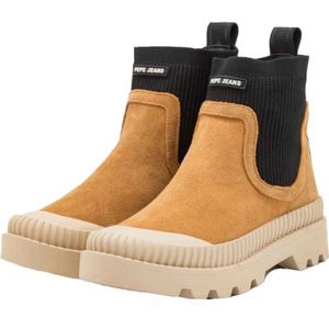 Pepe Jeans, Schoenen, Dames, Bruin, 39 EU, Chelsea Boots