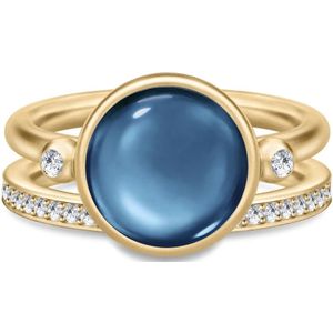 Julie Sandlau, Accessoires, Dames, Blauw, 56 MM, Infinity Clear Cubic Zirconia Ring Set