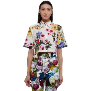 Dolce & Gabbana, Blouses & Shirts, Dames, Veelkleurig, S, Katoen, Multi Colour Bloemenprint Shirt