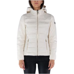 YES Zee, Jassen, Dames, Beige, XS, Polyester, Gewatteerd Softshell Jack met Afneembare Capuchon