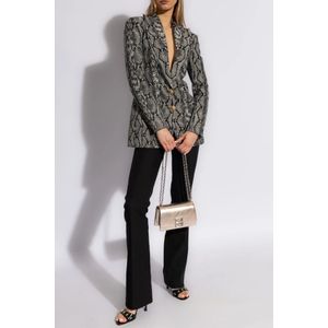 Balmain, Jassen, Dames, Grijs, S, Katoen, Blazer met dierenmotief