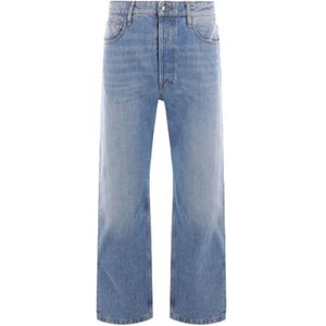 Wood Wood, Jeans, Heren, Blauw, W31, Katoen, Losvallende Biologisch Katoen Denim Jeans