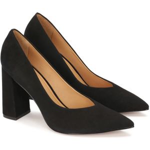 Kazar, Schoenen, Dames, Zwart, 40 EU, Leer, Leren pumps met een brede hak