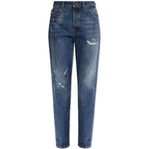 Dolce & Gabbana, Jeans, Dames, Blauw, M, Versleten jeans