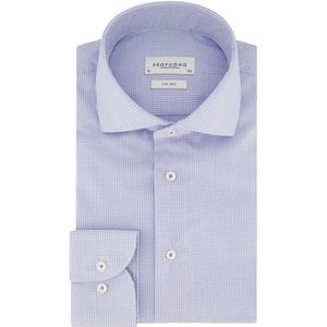 Profuomo, Overhemden, Heren, Veelkleurig, M, Katoen, Blauw Business Overhemd Geruit Slim Fit