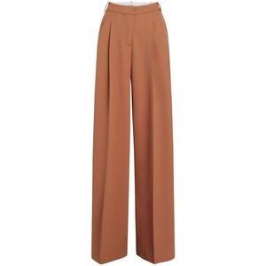 Calvin Klein, Bruine Straight Broek Bruin, Dames, Maat:M