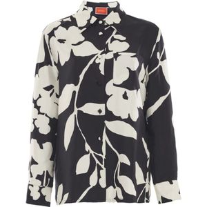 La DoubleJ, Klassieke Zijden Blouse Zwart, Dames, Maat:M