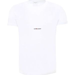 Saint Laurent, Tops, Heren, Wit, XL, Katoen, Rive Gauche T-shirt
