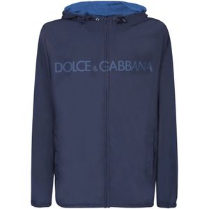 Dolce & Gabbana, Jassen, Heren, Blauw, L, Polyester, Light Jassen