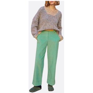 Momoni, Broeken, Dames, Groen, XS, Katoen, Velvet Straight-Leg Chinos