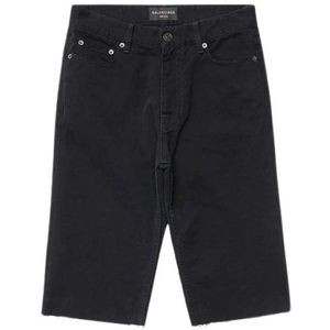 Balenciaga, Korte broeken, Heren, Zwart, M, Denim, Dikke Japanse denim shorts