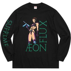 Supreme, Tops, Heren, Zwart, M, Katoen, Limited Edition Aeon Flux Longsleeve Tee