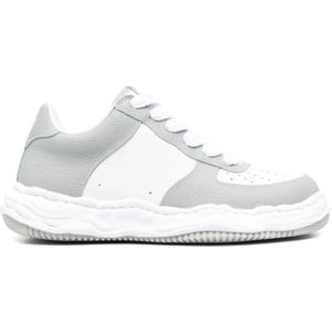 Mihara Yasuhiro, Schoenen, Heren, Grijs, 42 EU, Leer, Wayne LOW Original Sole Basket Lederen Lage TOP Sneaker Grijs/Wit